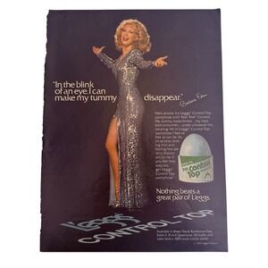 L'eggs Sheer Toe‎ Control Top Pantyhose Print Advertisement Ad 1979 Barbara Eden